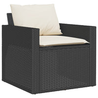 Thumbnail for 4-tlg. Garten-Sofagarnitur mit Kissen Schwarz Poly Rattan