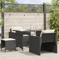 Thumbnail for 4-tlg. Garten-Sofagarnitur mit Kissen Schwarz Poly Rattan