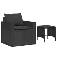 Thumbnail for 4-tlg. Garten-Sofagarnitur mit Kissen Schwarz Poly Rattan