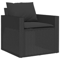 Thumbnail for 4-tlg. Garten-Sofagarnitur mit Kissen Schwarz Poly Rattan