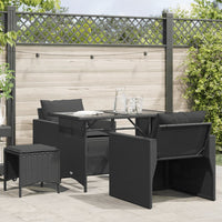 Thumbnail for 4-tlg. Garten-Sofagarnitur mit Kissen Schwarz Poly Rattan
