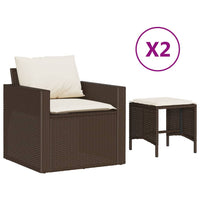Thumbnail for 4-tlg. Garten-Sofagarnitur mit Kissen Braun Poly Rattan