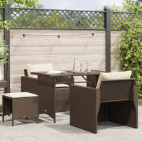 Thumbnail for 4-tlg. Garten-Sofagarnitur mit Kissen Braun Poly Rattan