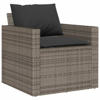 Thumbnail for 4-tlg. Garten-Sofagarnitur mit Kissen Grau Poly Rattan