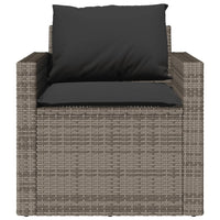 Thumbnail for 4-tlg. Garten-Sofagarnitur mit Kissen Grau Poly Rattan
