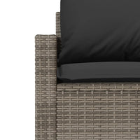 Thumbnail for 4-tlg. Garten-Sofagarnitur mit Kissen Grau Poly Rattan