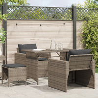 Thumbnail for 4-tlg. Garten-Sofagarnitur mit Kissen Grau Poly Rattan