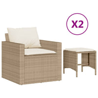 Thumbnail for 4-tlg. Garten-Sofagarnitur mit Kissen Beige Poly Rattan