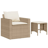 Thumbnail for 4-tlg. Garten-Sofagarnitur mit Kissen Beige Poly Rattan