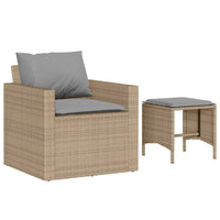 Thumbnail for 4-tlg. Garten-Sofagarnitur mit Kissen Beige Poly Rattan