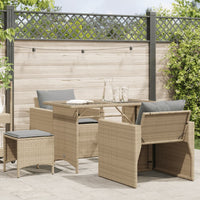 Thumbnail for 4-tlg. Garten-Sofagarnitur mit Kissen Beige Poly Rattan