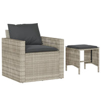 Thumbnail for 4-tlg. Garten-Sofagarnitur mit Kissen Hellgrau Poly Rattan