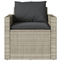Thumbnail for 4-tlg. Garten-Sofagarnitur mit Kissen Hellgrau Poly Rattan