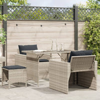 Thumbnail for 4-tlg. Garten-Sofagarnitur mit Kissen Hellgrau Poly Rattan