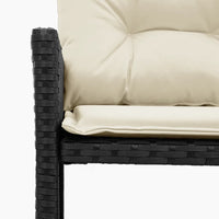 Thumbnail for Gartensofa in L-Form mit Tisch und Kissen Schwarz Poly Rattan