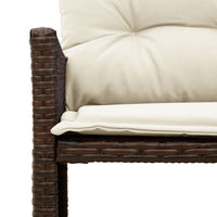Thumbnail for Gartensofa in L-Form mit Tisch und Kissen Braun Poly Rattan