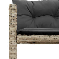 Thumbnail for Gartensofa in L-Form mit Tisch und Kissen Hellgrau Poly Rattan
