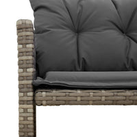 Thumbnail for Gartensofa in L-Form mit Tisch und Kissen Grau Poly Rattan