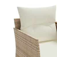 Thumbnail for Gartensofa 2-Sitzer mit Hockern Beige Poly Rattan