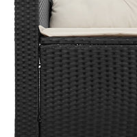Thumbnail for 3-tlg. Garten-Sofagarnitur mit Kissen Schwarz Poly Rattan