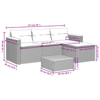 Thumbnail for 3-tlg. Garten-Sofagarnitur mit Kissen Schwarz Poly Rattan