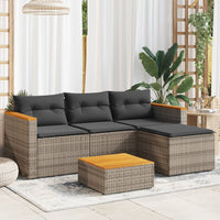 Thumbnail for 3-tlg. Garten-Sofagarnitur mit Kissen Grau Poly Rattan