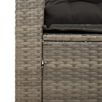 Thumbnail for 3-tlg. Garten-Sofagarnitur mit Kissen Grau Poly Rattan