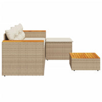 Thumbnail for 3-tlg. Garten-Sofagarnitur mit Kissen Beige Poly Rattan