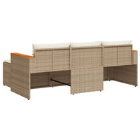 Thumbnail for 3-tlg. Garten-Sofagarnitur mit Kissen Beige Poly Rattan