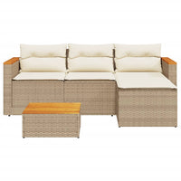 Thumbnail for 3-tlg. Garten-Sofagarnitur mit Kissen Beige Poly Rattan