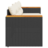Thumbnail for Gartensofa mit Kissen 3-Sitzer Schwarz Poly Rattan