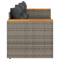 Thumbnail for Gartensofa mit Kissen 3-Sitzer Grau Poly Rattan
