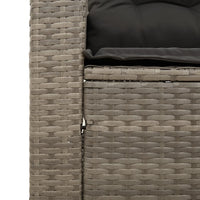 Thumbnail for Gartensofa mit Kissen 3-Sitzer Grau Poly Rattan