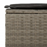 Thumbnail for Gartensofa mit Kissen 3-Sitzer Grau Poly Rattan