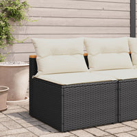 Thumbnail for Gartensofas ohne Armlehnen mit Kissen 2 Stk Schwarz Poly Rattan