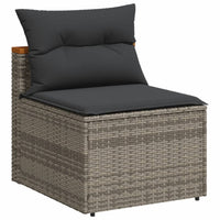 Thumbnail for Gartensofas ohne Armlehnen mit Kissen 2 Stk. Grau Poly Rattan