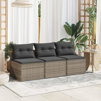 Thumbnail for Gartensofas ohne Armlehnen mit Kissen 2 Stk. Grau Poly Rattan