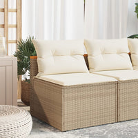Thumbnail for Gartensofas ohne Armlehnen mit Kissen 2 Stk. Beige Poly Rattan