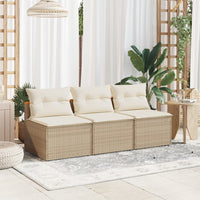 Thumbnail for Gartensofas ohne Armlehnen mit Kissen 2 Stk. Beige Poly Rattan