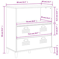 Thumbnail for Bücherschrank VIKEN Schwarz 80x40x90 cm Holzwerkstoff