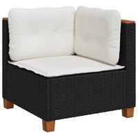 Thumbnail for Garten-Ecksofa mit Kissen Schwarz Poly Rattan