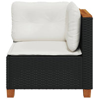 Thumbnail for Garten-Ecksofa mit Kissen Schwarz Poly Rattan