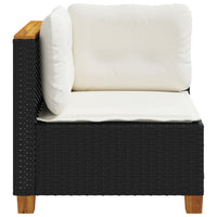 Thumbnail for Garten-Ecksofa mit Kissen Schwarz Poly Rattan