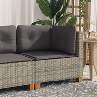 Thumbnail for Garten-Ecksofa mit Kissen Grau Poly Rattan