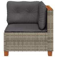 Thumbnail for Garten-Ecksofa mit Kissen Grau Poly Rattan