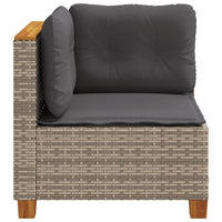 Thumbnail for Garten-Ecksofa mit Kissen Grau Poly Rattan