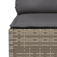 Thumbnail for Garten-Ecksofa mit Kissen Grau Poly Rattan