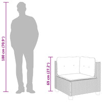 Thumbnail for Garten-Ecksofa mit Kissen Grau Poly Rattan