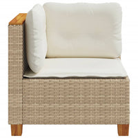 Thumbnail for Garten-Ecksofa mit Kissen Beige Poly Rattan