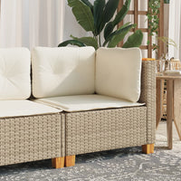 Thumbnail for Garten-Ecksofa mit Kissen Beige Poly Rattan